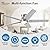 POCHFAN 52 Inch Ceiling Fans with Lights and Remote, Brushed Nickel Flush Mount Low Profile Ceiling Fan for Bedroom, Living Room, Patio, Dimmable 6 Speeds Noiseless, ETL Listed