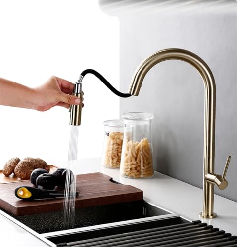 Robinet de cuisine à bec extractible et rotation eau chaude - 3
