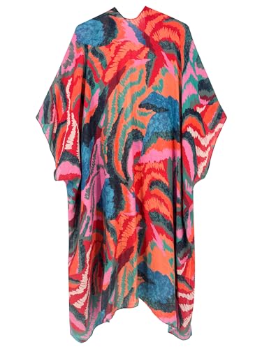 Image of Breezy Lane Women's Kimono Cardigan Summer Swimsuit Coverups Beach Cover Up with Floral Print for Vacation