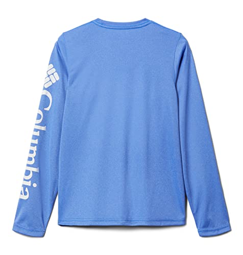 Columbia Youth Boys Terminal Tackle Heather Long Sleeve, Blue Macaw Heather/White Logo, Medium #TOP1