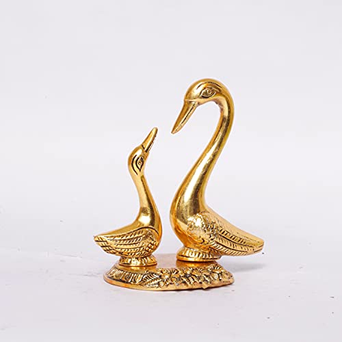 Image of KridayKraft Love Birds Swanset Pair of Kissing Duck Metal Statue,Love for Romantic Gift to Boyfriend,Girlfriend,Decor Your Home,Office,Showcase,Animal Showpiece Figurines.