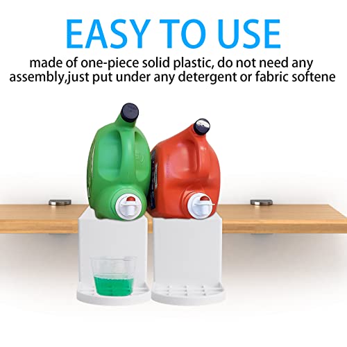 Laundry Detergent Holder 2 Pack - Detergent Cup Holder Tidy Soap Tray Dispenser Organizer Drip Fit Catcher For Fabric Softener Liquid Spigot Container Plastic Sheet Saver Stand Station Washing Set #TOP3