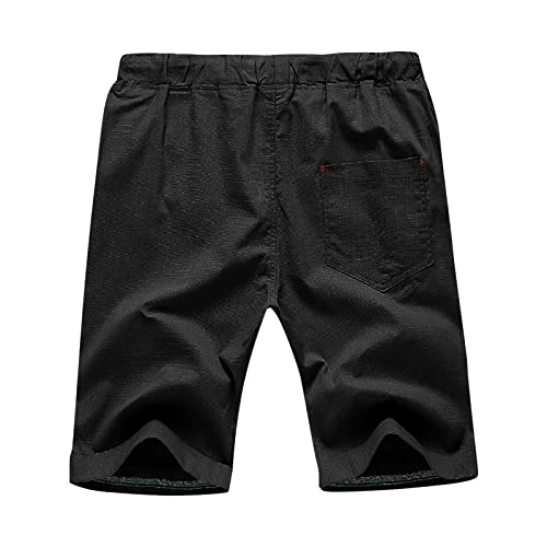 Saxigol Mens Lounge Shorts 2023 Linen Summer Casual Plus Size Shorts Drawstring Loose Fitting Fashion Pants Oversized Quick-Drying Outdoor Sweatpants Regular Basic Sweatshorts Black Xx-Large #TOP2
