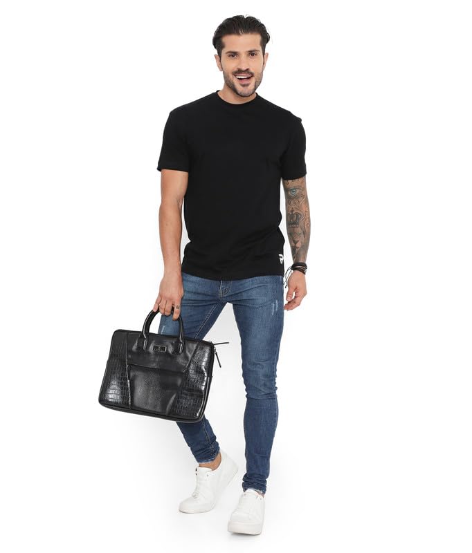 Image of Rivolta Men's Solid Regular Fit T-Shirt