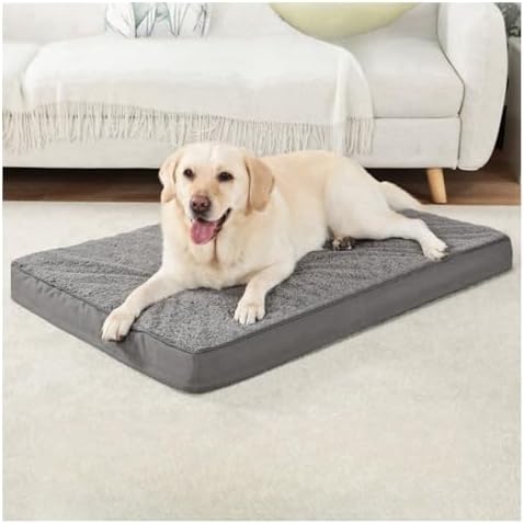Dog Bed for Large Medium Dogs,Orthopedic Dog Crate Bed.Washable Plush Dog Bed with Removable Cover (35.0″ L x 22.0″ W x 3.0″ Th)