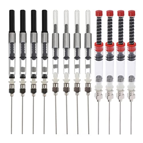 iplusmile 12pcs Pen Ink Filler and Fountain Pen Ink Absorber Spring Converter for Colors