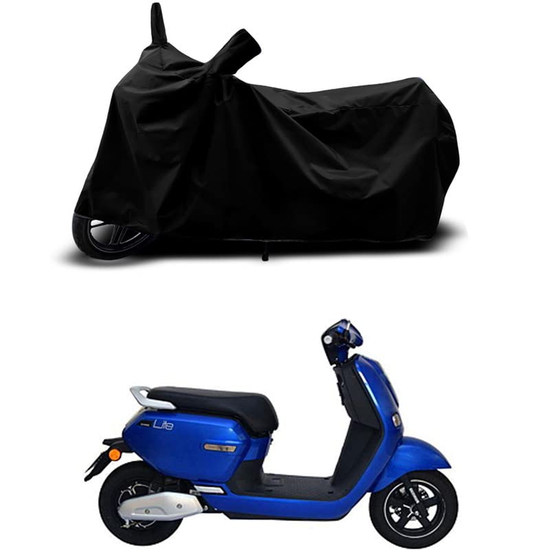 Image of 100% Scratchproof /UV-Rays /Heat Protection /Birds Dropping /Water Resistant /Dust Proof /Waterproof /Full Bike Scooty Two Wheeler Body Cover Compatible for Okinawa Lite All Varients[Black]