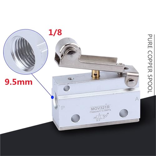 Válvula neumática de 3 vías 1/8 PT MOV-03A con botón mecánico 5