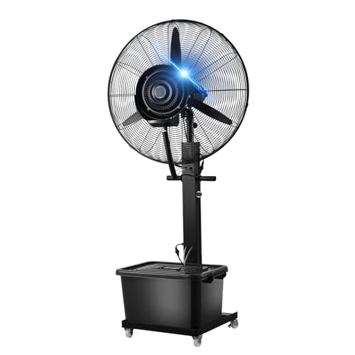 Genérico Portátil Nebulizador Ventilador Industrial Ventilador De Pie Oscilante con Agua 3 Velocidades Ventiladores Potente para Terraza Camping Viajes con Tanque Ruedas(750mm)