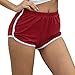 Litthing Short de Sport Femme Pantalon Court en Coton Pants Sxey Été Plage Casual Yoga Danse Élastique Doux Respirant Couleur de Noir Gris Rouge (Rouge, S)