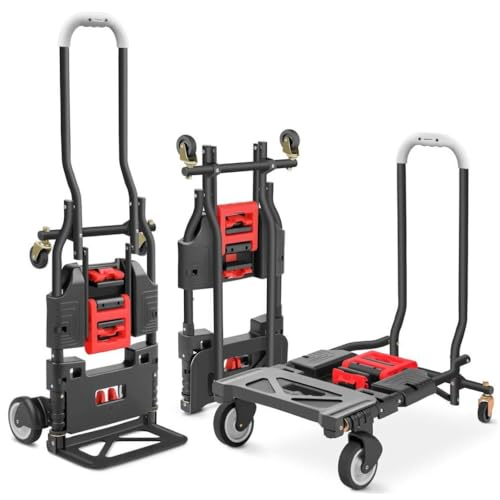 Carrinho De Carga Transporte Encomendas Dobrável 2 Em 1 Caixas 130kg