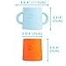 PopYum Silicone Training Cup 2-Pack for Baby and Toddler, handles, BPA Free, self feeding training, tumbler (sky blue and PopYum orange)
