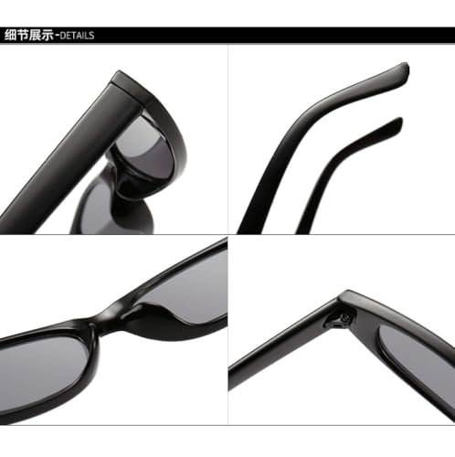 Popular Small Narrow Cat Eye Sunglasses Women Men's Luxury Black Red Sun Glasses Retro Tiny Rectangle Candy Shades 6
