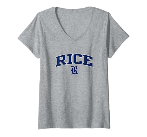 Womens Rice Owls Arch Over Officially Licensed V-Neck T-Shirt