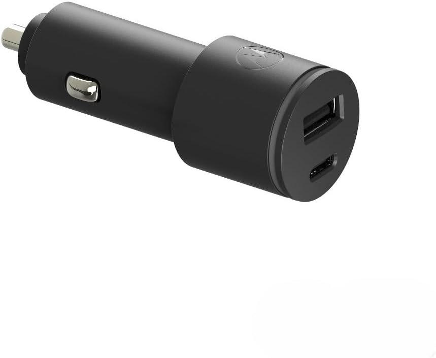 Motorola - Motorola 1XUSB A+C Car Charger, Compact and Ideal for Your Car - Black