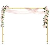 Newzealkids Adjustable Over the Table Rod Stand with Clamps – 49"-97" Expandable Metal Arch Stand for Wedding, Birthday, Halloween & Christmas Decor – Table Rod for Backdrop, Balloons, Garland (Gold)