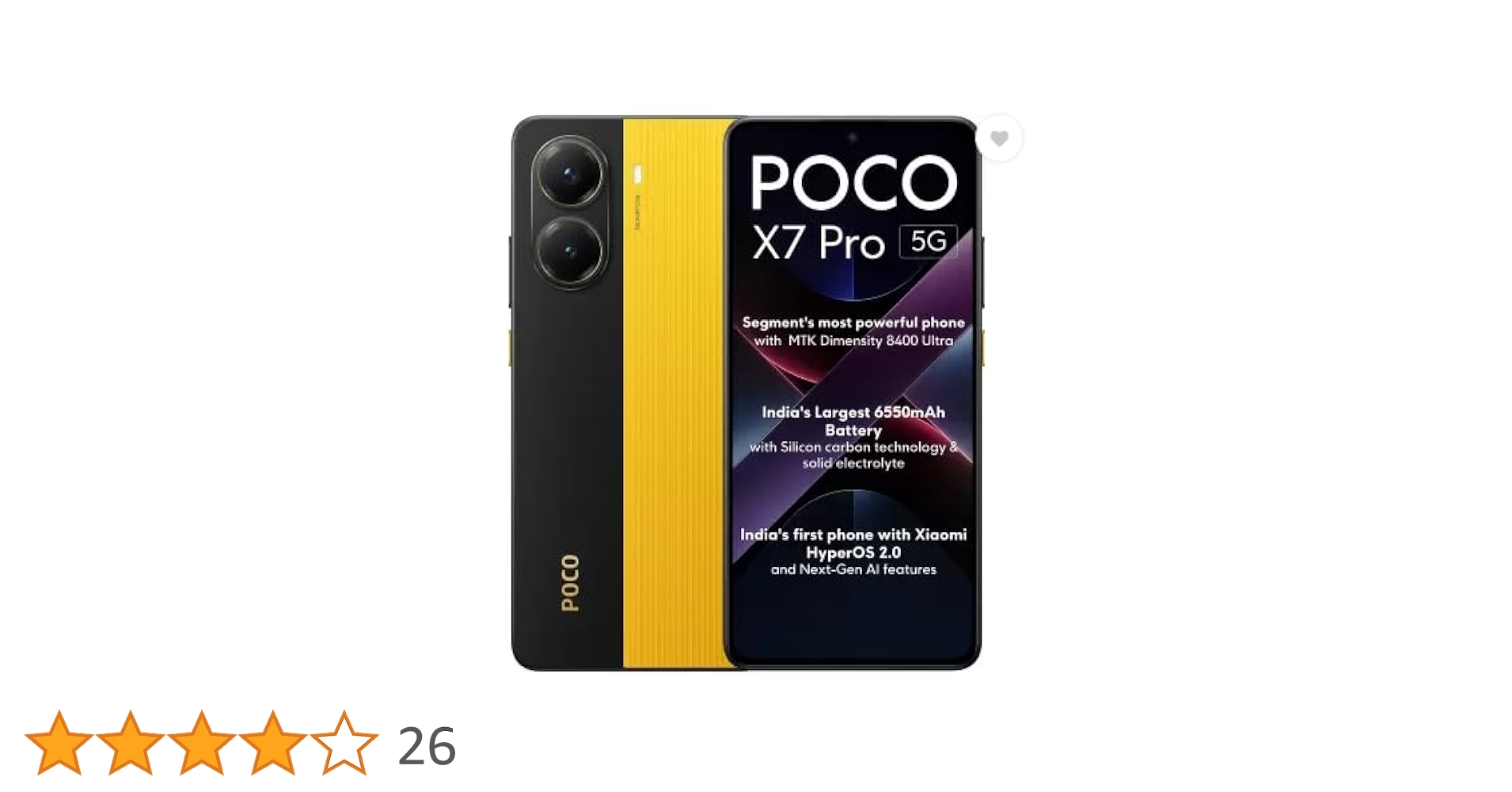 POCO X7 Pro 5G, Yellow (8GB, 256GB) : Amazon.in: Electronics
