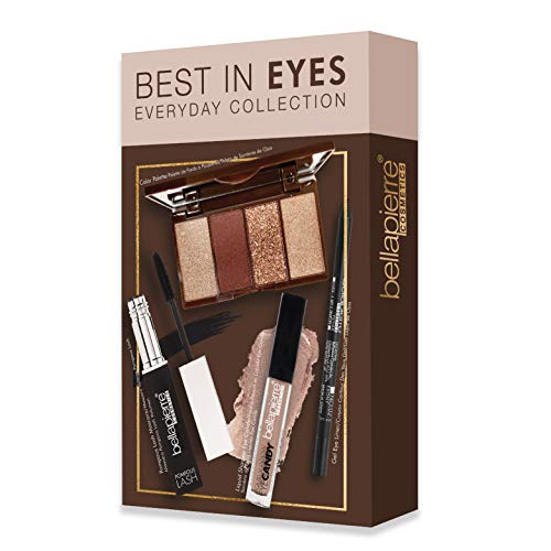 Bellapierre Best In Eyes Kit | Pompous Lash Mascara, Eyeshadow Palette, Liquid Eyeshadow & Gel Liner | Non-Toxic And Paraben Free | Oil And Cruelty Free - Everyday Collection, Brown Eyed Girl #TOP1