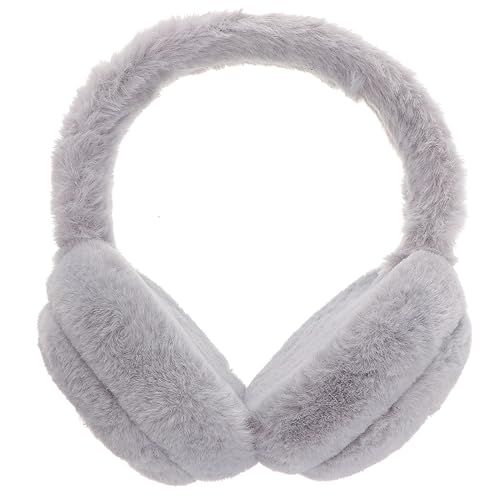 Niltracy Bluetooth Music Earmuffs, Rabbit Fur Lining, Bluetooth 5.0, Warm & Wireless, Gray, Ideal for Winter, Bluetooth Music Earmuffs, Furry Warm