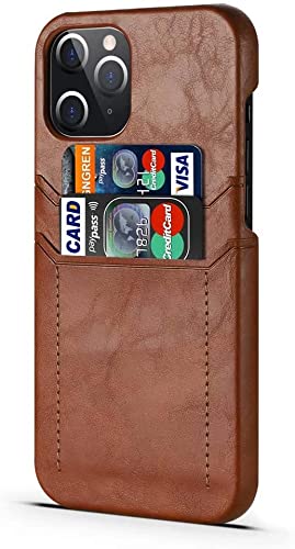Housse cuir iPhone 13 Pro marron antichoc et élégante avec porte-cartes intégré