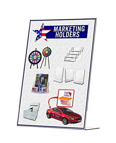 Marketing Holders 10 Pack Large Sign Holder 11 x 17 Graphics Display Stand Notices Table Tent Countertop Convention Display Stand Event Directories Ad Frames Side Loading Slide in Design