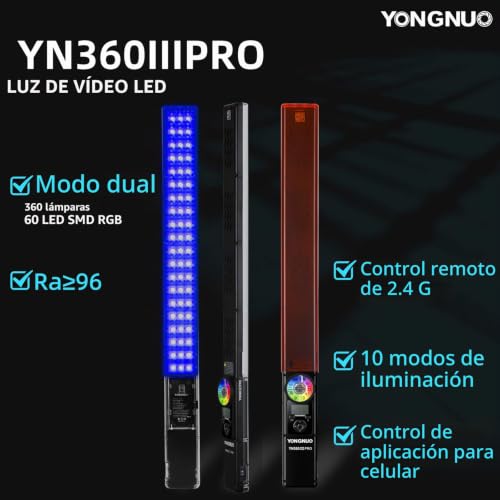 Miniatura 2 de Yongnuo Yn360iii Pro Yn360 Iii Pro Led Video Stick Ice Light 2.4g Control Remoto Touch Rgb Full Color, Cri 95 App Support, 3200k-5600k Bicolor