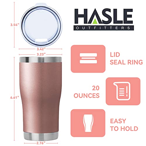 Image of HASLE OUTFITTERS 20 oz Tumbler Bulk, Stainless Steel Tumblers with Lid, Vacuum Insulated Tumbler, Double Wall Tumbler Cup, coffee mugs, Rose Gold, 6 Pack