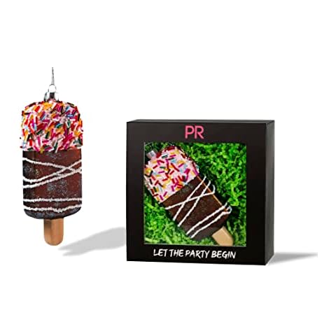 Party Rock | Chocolate Ice Cream Pop Glass Ornament | Food Collection Cover