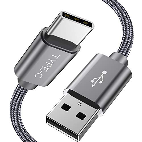 USB Type C Cable, (2 Pack 3FT) USB to USB C Cable Nylon Braided Fast Charger Cord Compatible Samsung Galaxy S10 S9 S8 Plus,Note 9 8,Google Pixel XL 2 3,LG G7 G6 V20 30 35,Moto Z2,HTC U12 U11(Grey)