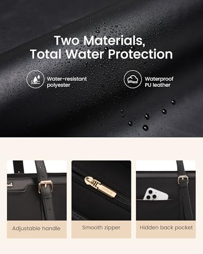 LOVEVOOK Tote Bag Handbag Women, Large Work Laptop Bag 15.6 Inch, Teacher Briefcase Shoulder Bags Womens Shopper Handbags for Uni Office School Business - Image 6
