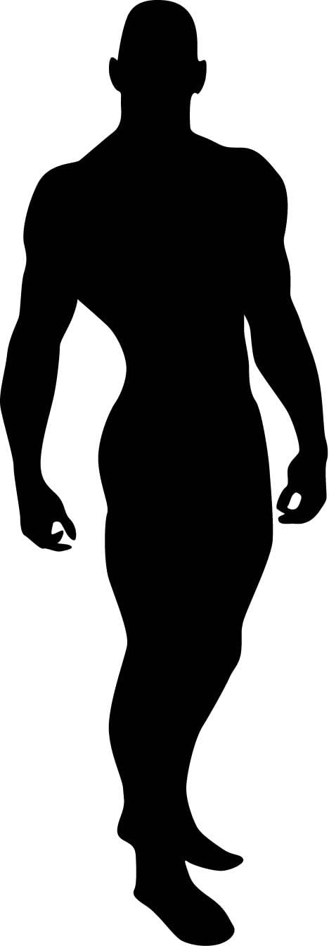 Sports Silhouette Wall Decals - Man Male Bodybuilder 2 Silhouette - 24 inch Removable Graphic