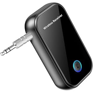 Bluetooth 5.3 Receiver for Car, Low Latency & Long Battery Life, Aux 3.5mm Bluetooth Adapter, Easier Connection, Wireless Audio Receiver for Headphones/Laptop/Radio/Speakers/TV, Light&Small Design