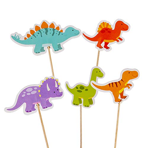 50Pcs Dinosaur Cupcake Toppers Picks Cute Baby Shower Dinosaur Cake Toppers For Dinosaur Party Decoration Supplies #TOP4