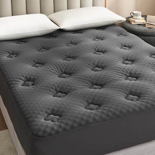 Hansleep Memory Foam Mattress Topper Double Bed, Mattress Cover Pad with Extra Deep Pocket, 135x190cm