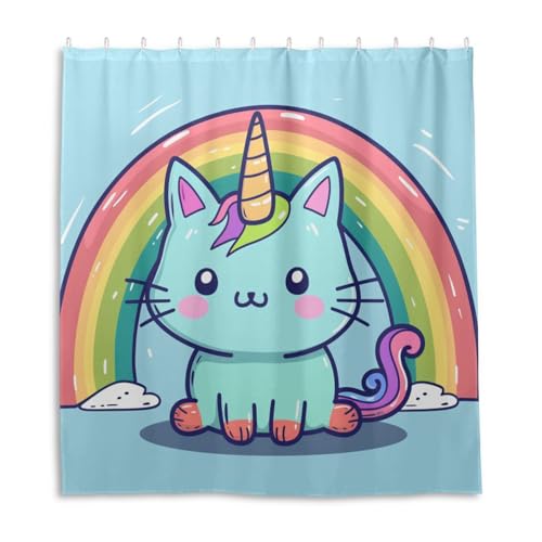 Rideau de douche polyester imperméable avec crochets 168x183 cm lavable - 2