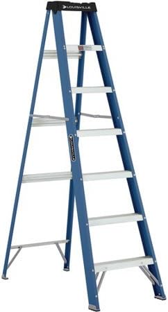 Louisville Ladder W-3215-07 7 ft. Fiberglass Ladder, Type II, 225 Lbs Load Capacity