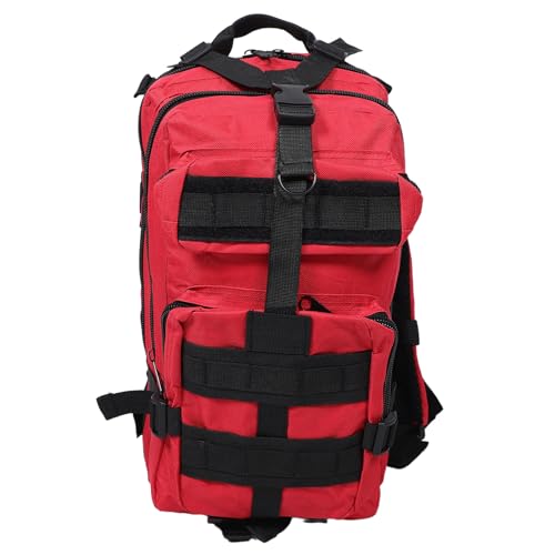Sac à dos rouge de trekking en tissu résistant grande capacité Toyvian