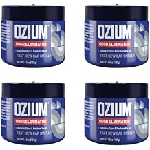 Ozium Odor Eliminating Gel - 4.5oz Air Freshener Alternative for Smoke, Pets, and Musty Odors - Long Lasting Odor Remover for Cars, Homes, Closets and Small Spaces - New Car