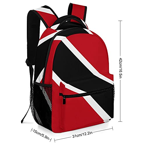 Trinidad And Tobago Flag Full print backpack for boys and girls, school camping backpack with padded shoulder straps2