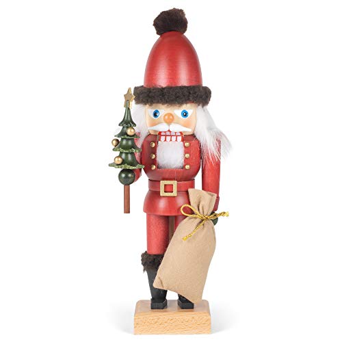 Christian Ulbricht Alexander Taron Seasonal Decorative Collectible Nutcracker Santa with Tree and Sack 12" H x 4" W x 4" D