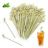 DBALL 300 Piezas Palillos Para Aperitivos Elegantes con Nudo de Bambú Pinchos de Madera Decorativos de 12CM Para Fiestas Aperitivos Cócteles Frutas Brochetas Barbacoa