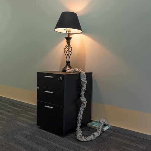 Image of 2 Pcs Fabric Cord Cover & Chandelier Chain Cover Each 6 Feet Long Easy to Install Ideal for Chandeliers Lighting Wire Cable Management and Hiding (Grey)
