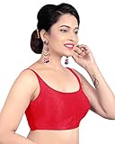 Women's Readymade Stitched Sari Blouse Sleeveless Silk Ethnic Party Wear Blouse Choli Top For Saree (Small, Hot Pink)