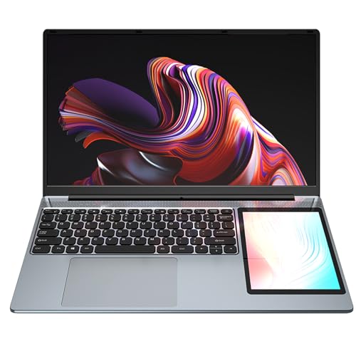 KingnovyPC Dual Screen Laptop, 15.6 Zoll 1920 x 1080 IPS, 7 Touchscreen, Intel Celeron N5095 Notebook Windows 11 Pro, 16GB DDR4 512GB SSD, Frontkamera, USB, Type-C, Mini HDMI, AC WIFI BT4.2