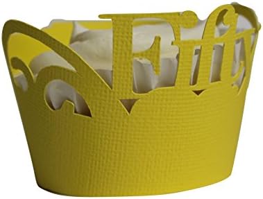 All About Details Fifty Cupcake Wrappers, Set of 12 (Yellow)