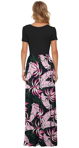 Image of AUSELILY Women's Classic Short Sleeve Loose Plain Casual Long Maxi Dresses for Women 2026
