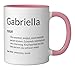 Gabriella Is Kind Hearted Funny Name Definition Gabriella Ceramic Mug, Pink/White