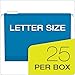 Pendaflex Extra Capacity Hanging File Folders, Letter Size, Reinforced, 2 Inch Expansion, Assorted Colors, 25 Per Box (4152X2 ASST)