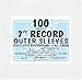 (100) 7" Record Outer Sleeves - Polyethylene - Slightly Oversized - Loose Fit - 7 1/2" x 7 1/2"