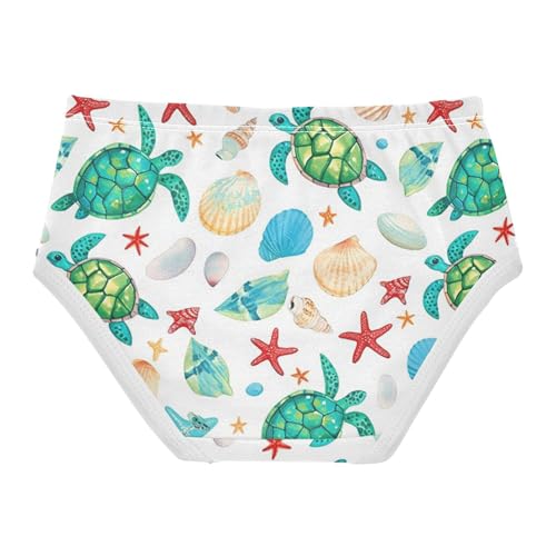 Wusikd Green Sea Turtle Girls' Underwear Cotton Beach Girls Briefs Soft Toddler Underwear 2T2